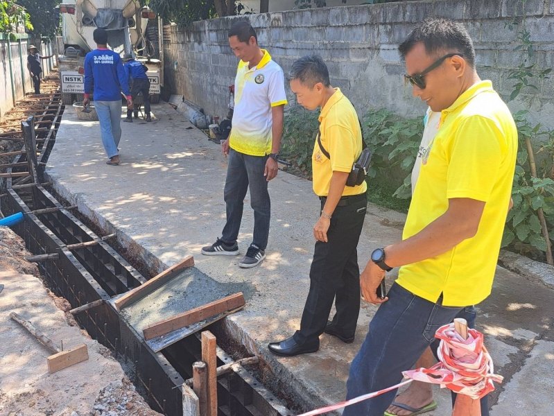 เทศบาลตำบลปักธงชัยออกตรวจงานโครงการก่อสร้างช่วงเดือนพฤษภาคม – มิถุนายน 2567