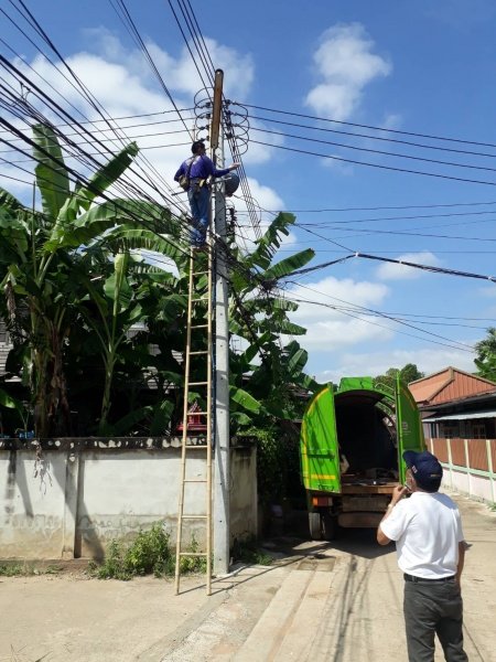 เทศบาลตำบลปักธงชัย ซ่อมแซม ติดตั้ง เพิ่มจุดไฟฟ้าสาธารณะหมู่บ้าน ประจำเดือนตุลาคม - ธันวาคม 2564