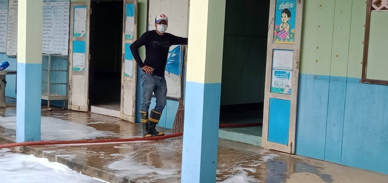 เทศบาลตำบลปักธงชัย เตรียมสถานที่ศูนย์แยกกักตัวในชุมชน Community Isolation (CI) ประจำปี พ.ศ. 2564 ณ โรงเรียนโพธิ์ทอง บ้านโรงนา ตำบลเมืองปัก อำเภอปักธงชัย จังหวัดนครราชสีมา