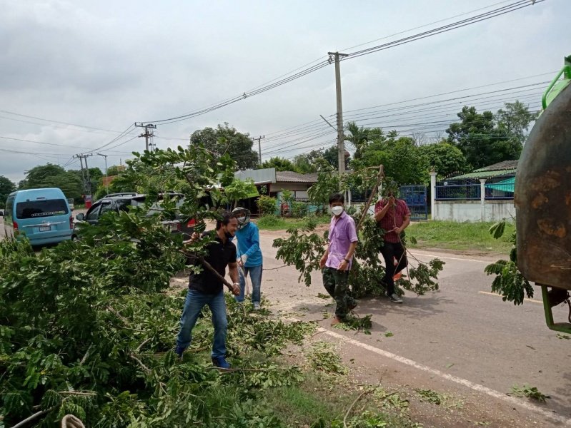 เทศบาลตำบลปักธงชัย ตัดต้นไม้เพื่อป้องกันอันตราย ประจำเดือนกรกฎาคม - กันยายน 2564 ในเขตพื้นที่เทศบาลตำบลปักธงชัย