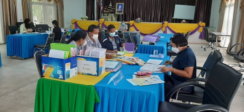 เทศบาลตำบลปักธงชัย รับการตรวจมาตรฐานการปฏิบัติงาน ประจำปี พ.ศ. 2564 วันที่ 4 สิงหาคม 2564 ณ หอประชุม เทศบาลตำบลปักธงชัย